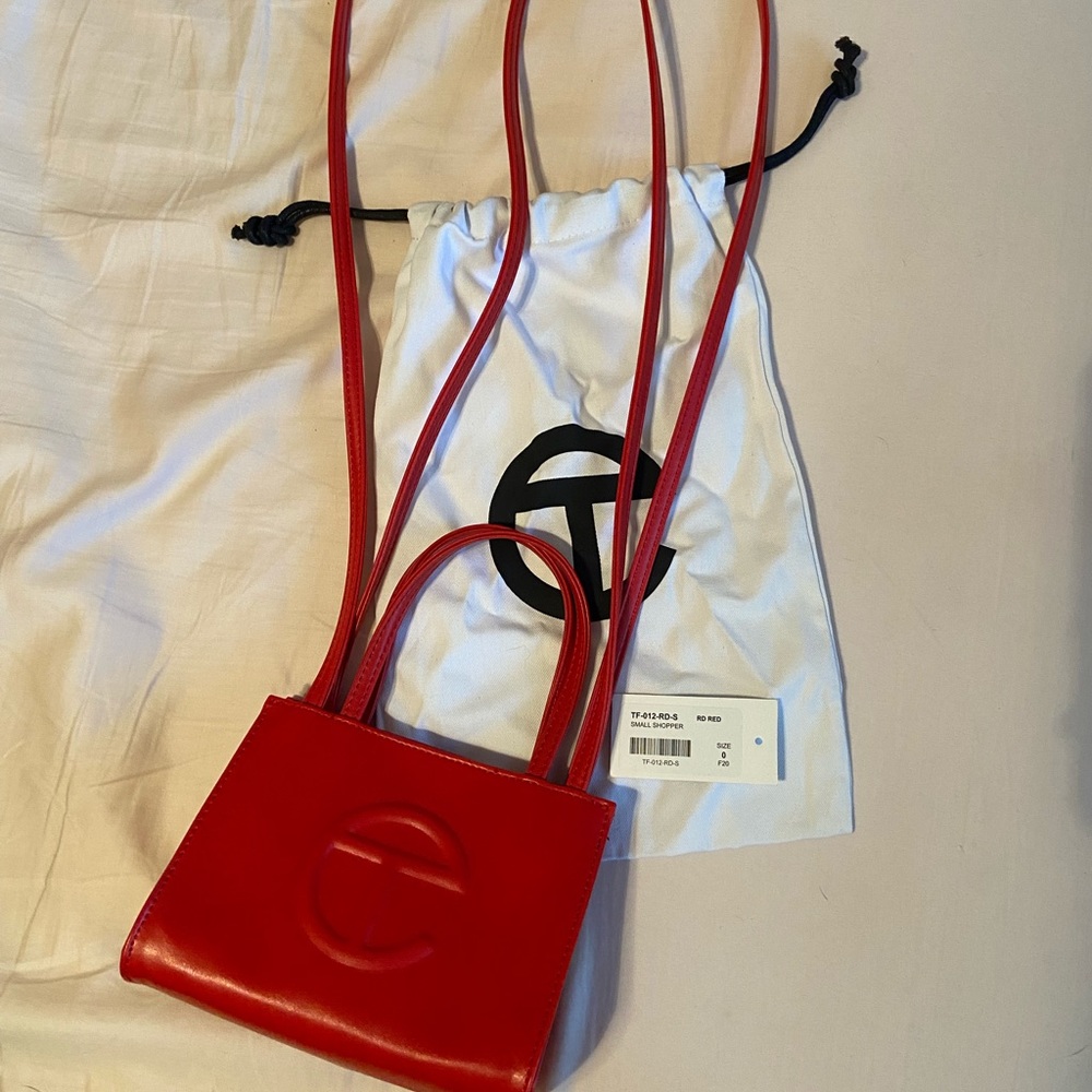 Small Red Telfar Shopping Bag